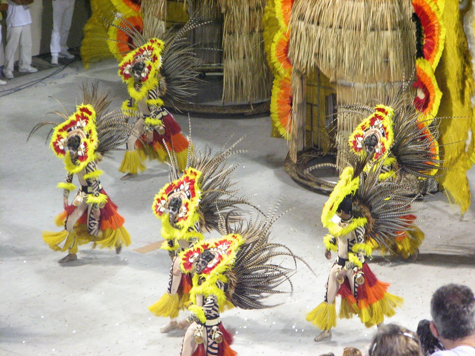 Samba school percussion section (bateria) performing during Carnival.
