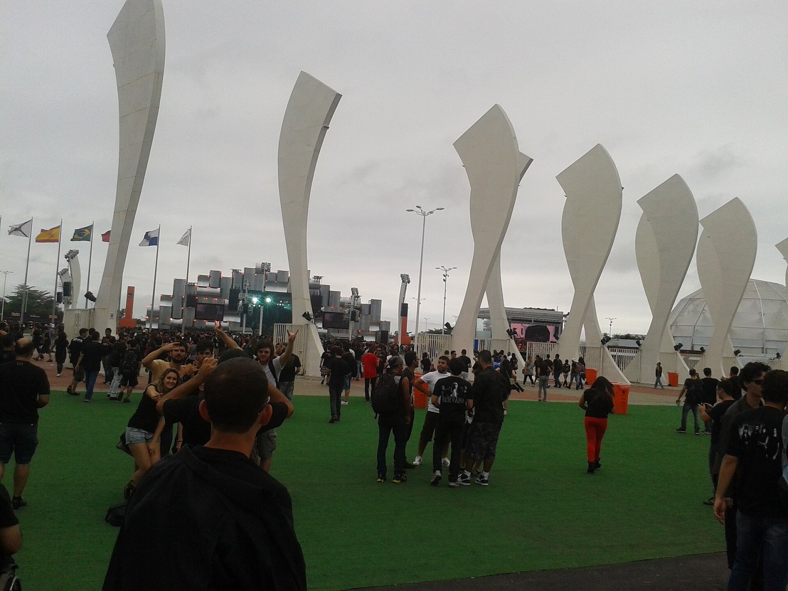The main entrance gate at a Rock in Rio festival edition.